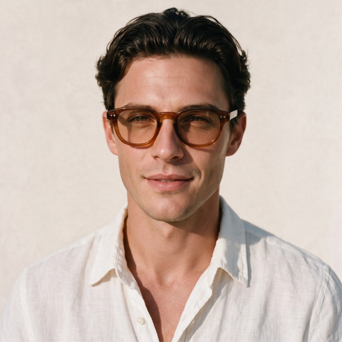 The Bohemian in honey worn by a man facing the camera