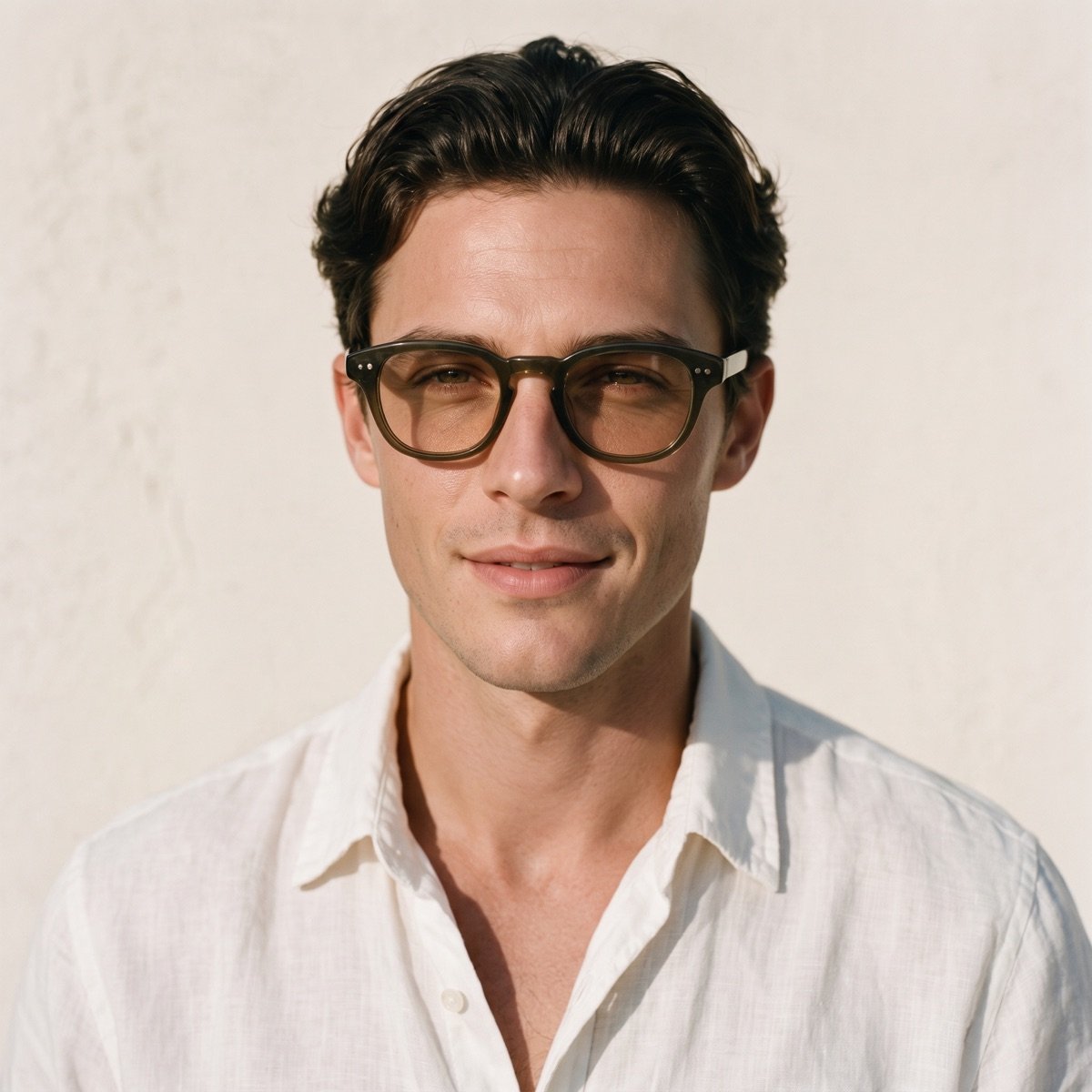 The Bohemian in olive worn by a man facing the camera
